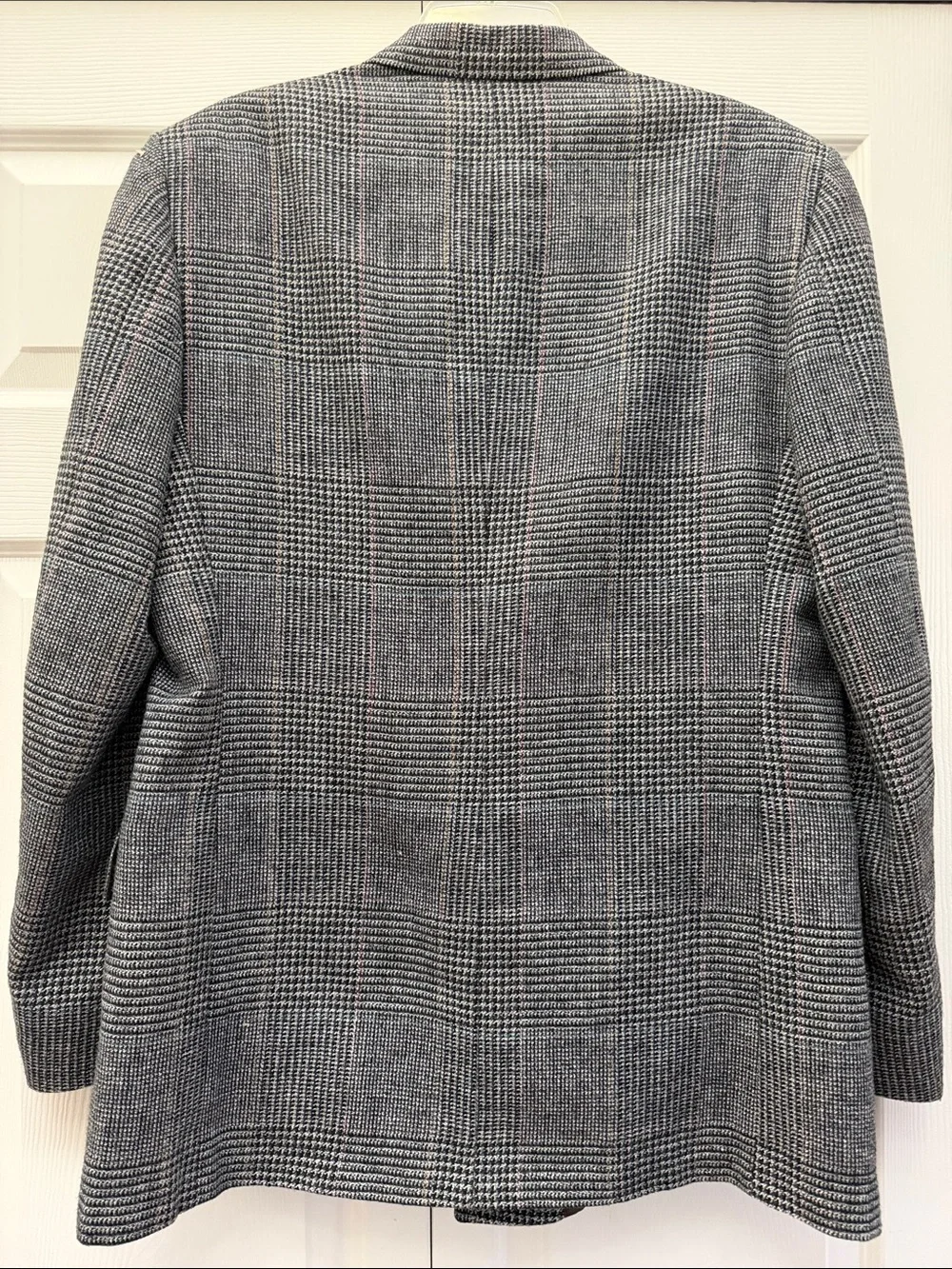 Evan Picone Gray Glen Plaid Double-Breasted Sport Coat